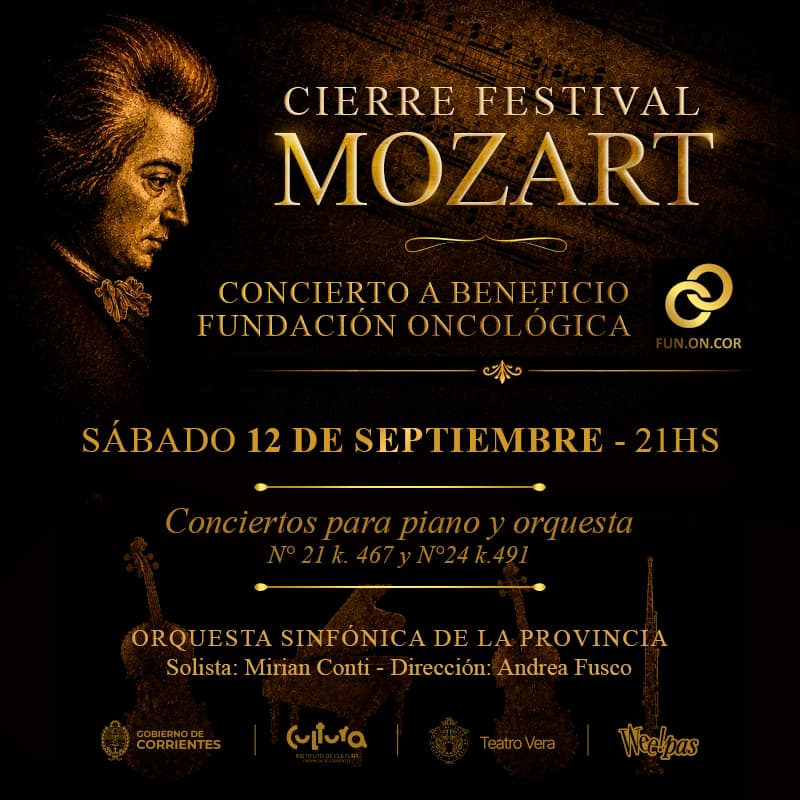 Afiche de la obra FESTIVAL MOZART: GALA DE CIERRE Y CONCIERTO A BENEFICIO