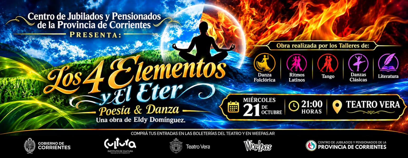 Banner de la obra Los 4 Elementos y El Éter