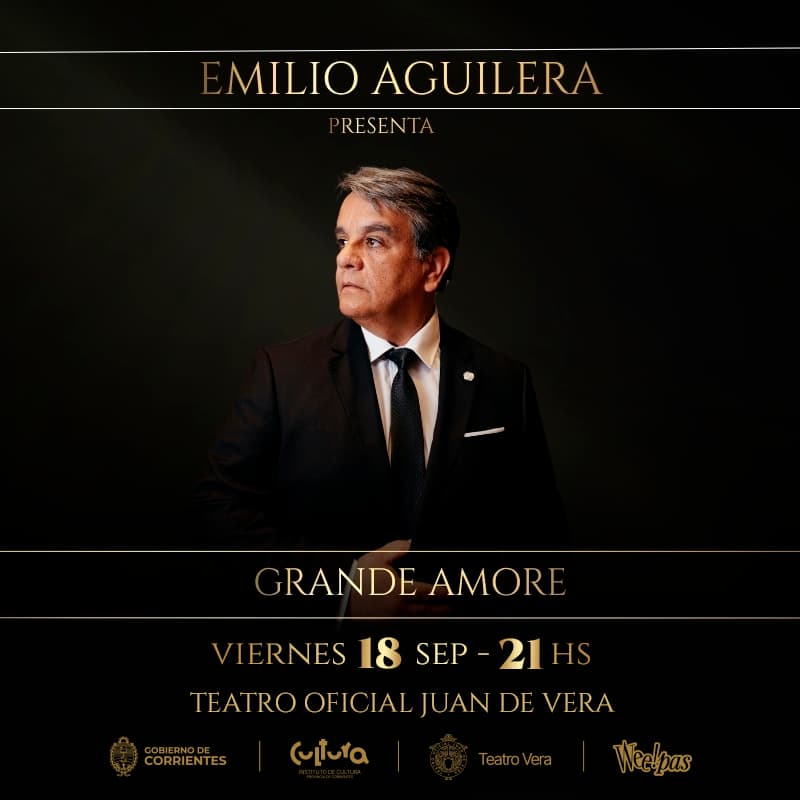 Afiche de la obra GRANDE AMORE: EMILIO AGUILERA PRESENTA SU NUEVO SHOW EN EL TEATRO VERA